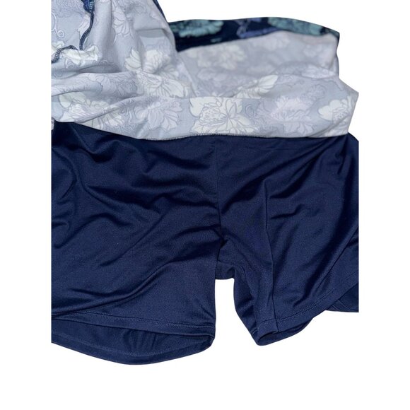 Tranquility X-Large Floral Navy Skort With Built-In Shorts Polyester/Spandex Ble - Picture 3 of 6